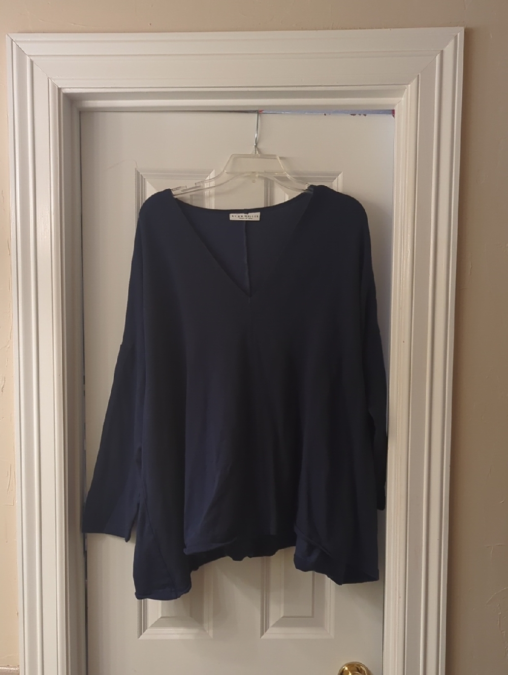 bryn Walker Navy V-Neck Relaxed Tunic Sweater